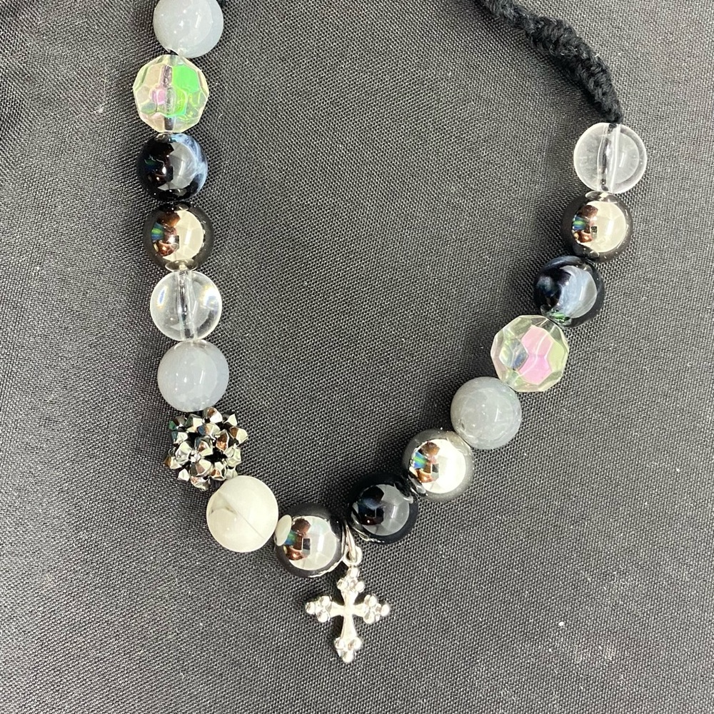 Basic Black-Neutral Beaded Cord Bracelet